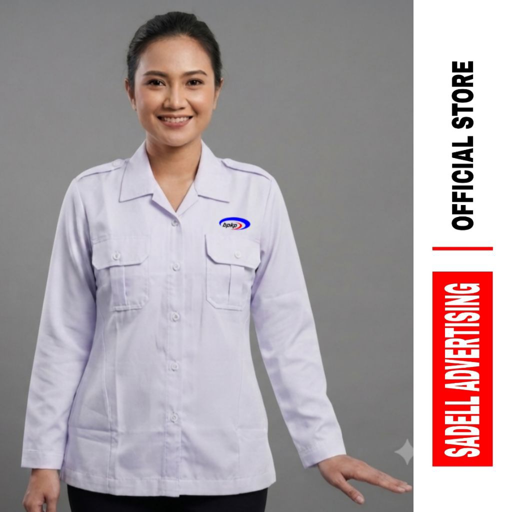 Kemeja BPKP Lengan Panjang / Baju Kerja BPKP / Seragam BPKP Wanita Bordir