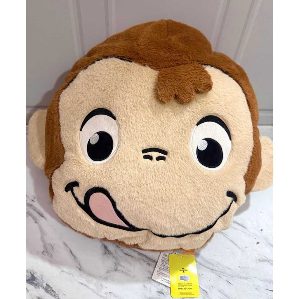 Bantal Plushie Kepala George from Curious George Fluffy Curious George
