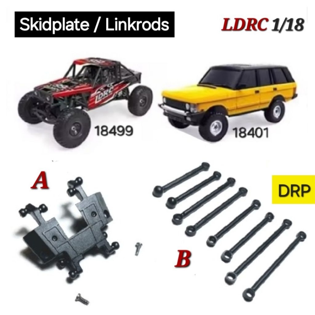 DRP Link Rod Skid Plates LDRC 18499 18401 1/18 Original Part