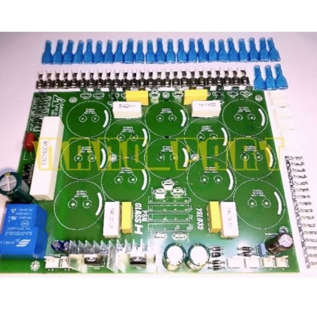 pcb psu class H 12elco plus softstart / pcb elco clas H 12 elco + soft start psu simetris & psu fan/