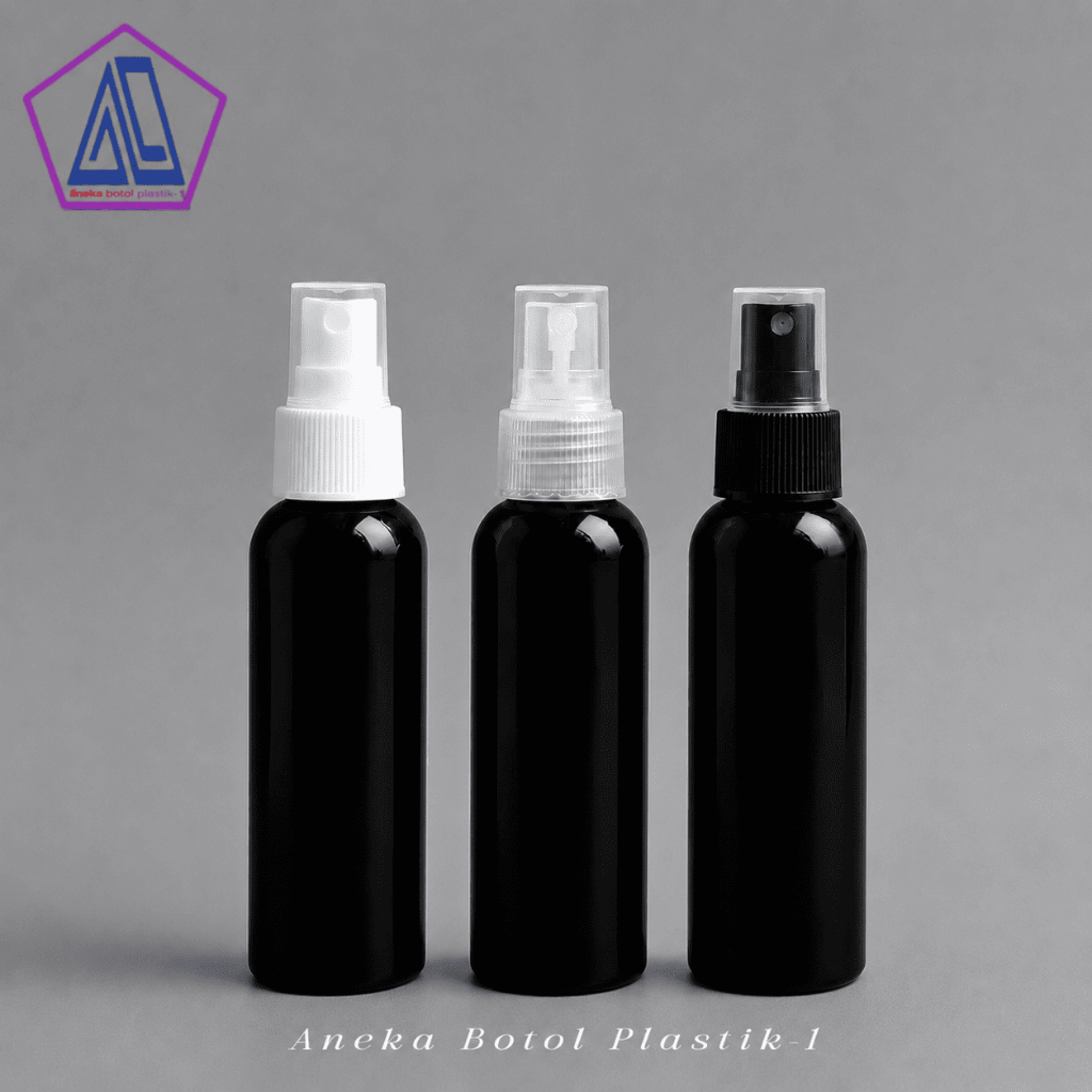Botol Spray 100ml Hitam Plastik  Pet Tebal - Botol Semprot 100 ml