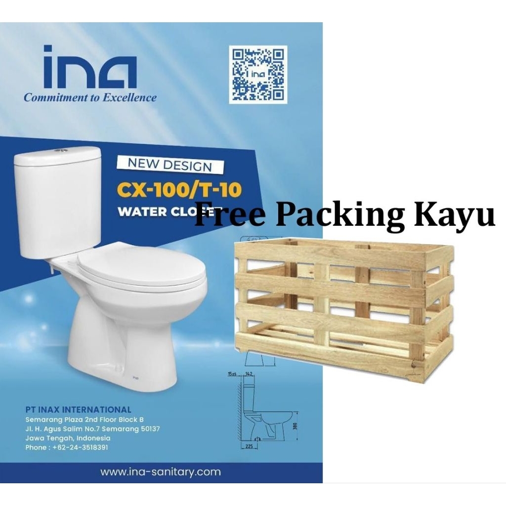 Kloset Duduk INA Murah CX100 (FREE PACKING KAYU) Pare Kediri