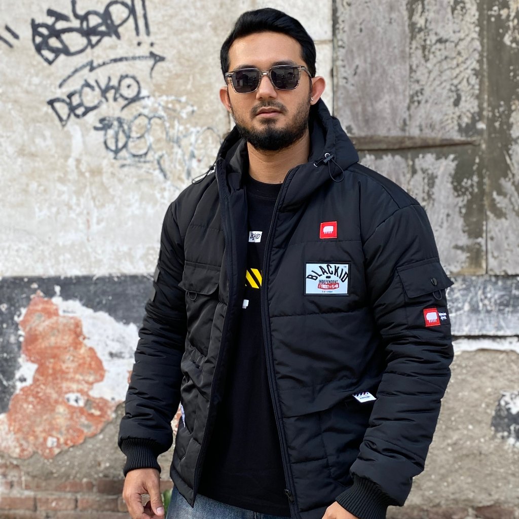 Blackid Jacket Puffer Black Jacket Outdoor Puffer Lengan Panjang Hitam