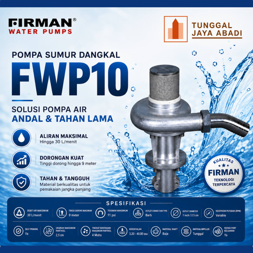 Pompa Sumur Dangkal Firman FWP10
