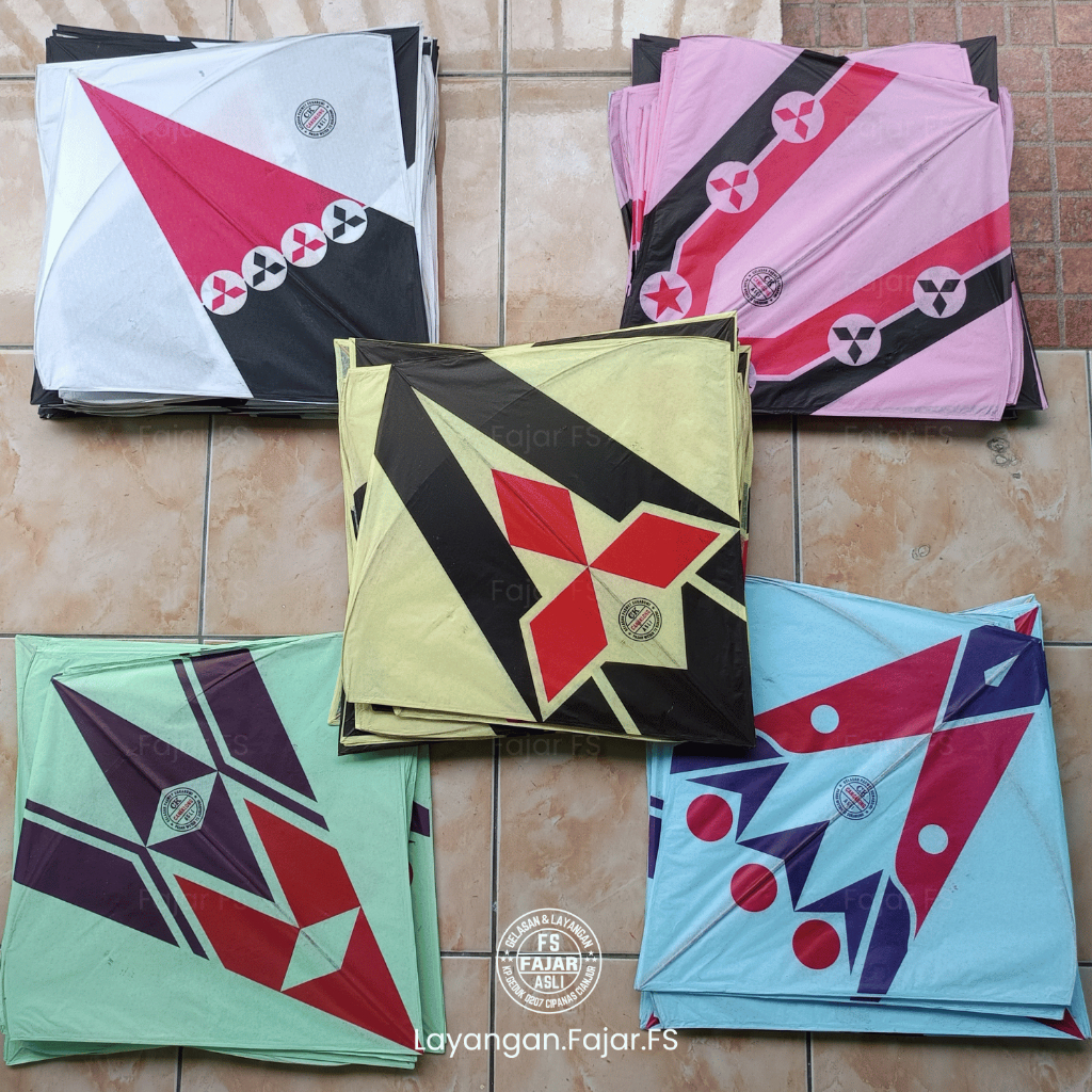 Layangan Sablon Warna Cap Cangklong (CK) Asli Original Sukabumi Ukuran 58 (isi 25, 50 dan 100pcs) FR