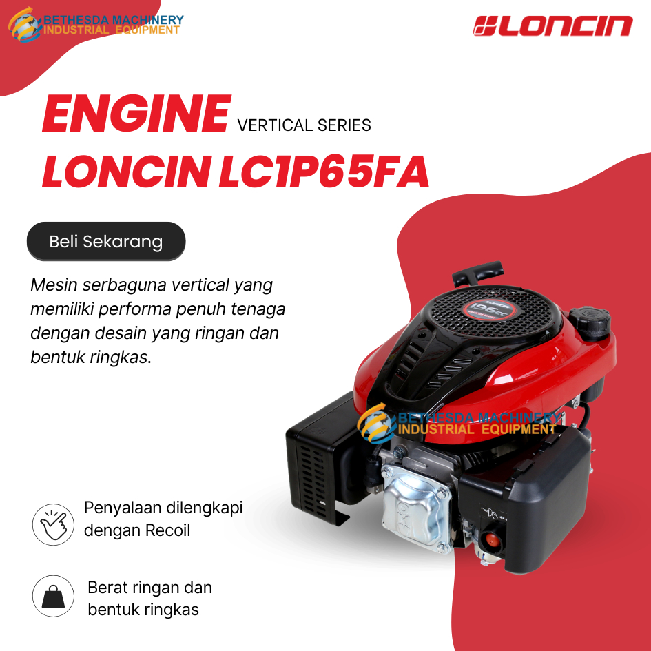 Mesin Penggerak Loncin 5.5 HP /6.5Hp Mesin Bensin Loncin Vertical Series