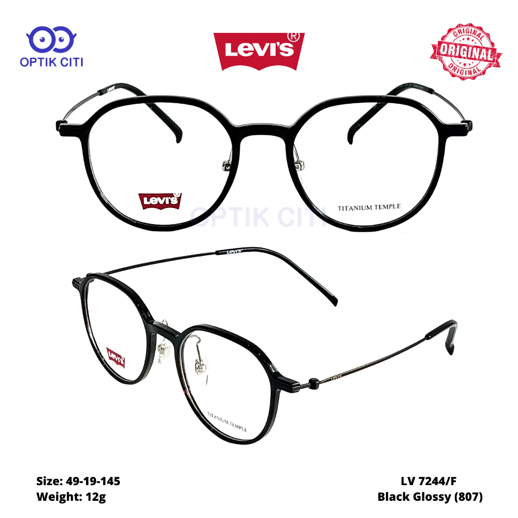 Frame Kacamata Pria Wanita Titanium Levis 7244F Ringan Original