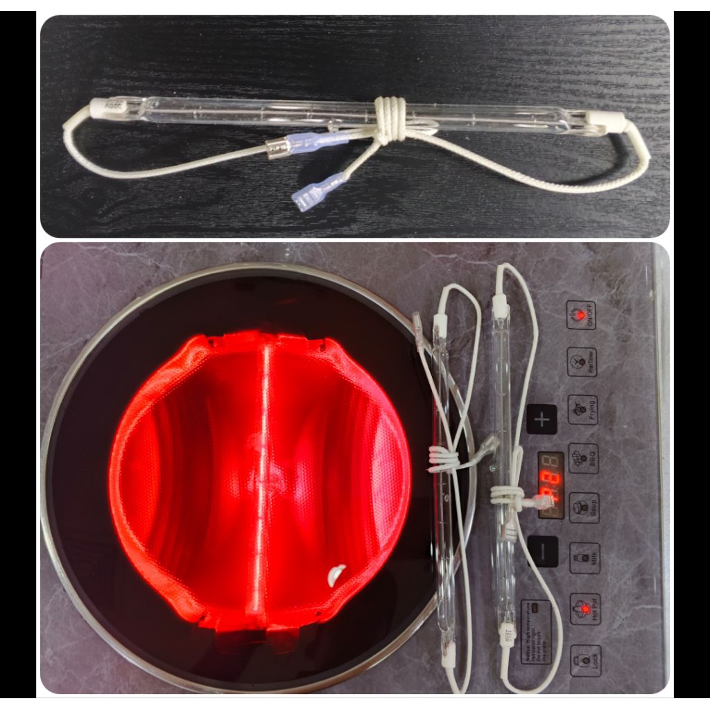 lampu halogen 1 set (2 lampu digabung) / lampu kompor listrik / kompor lampu halogen /