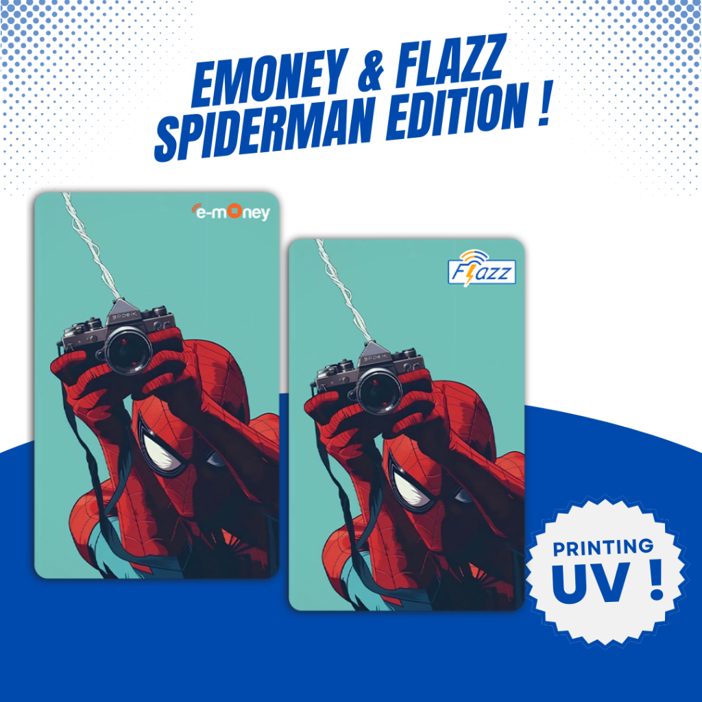 Kartu Emoney E-Money Flazz Marvel Spider-Man - Custom Emoney Mandiri - Custom Flazz BCA
