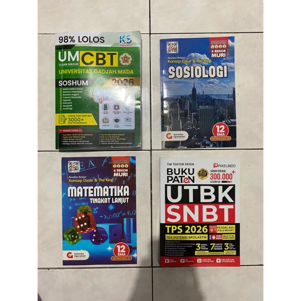 (preloved) Bundling Buku Persiapan UTBK, UM UGM, & TKA GO