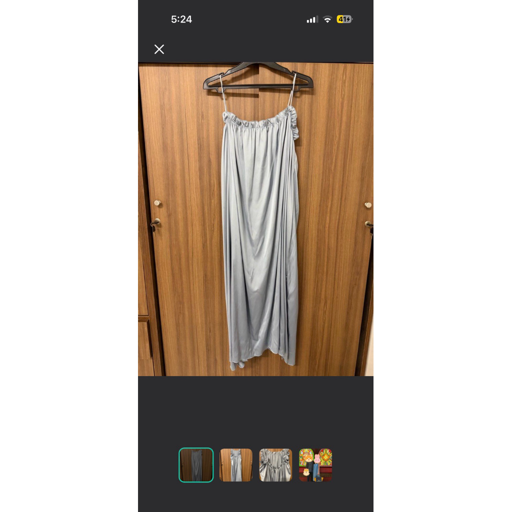 satin silk backless blue dress