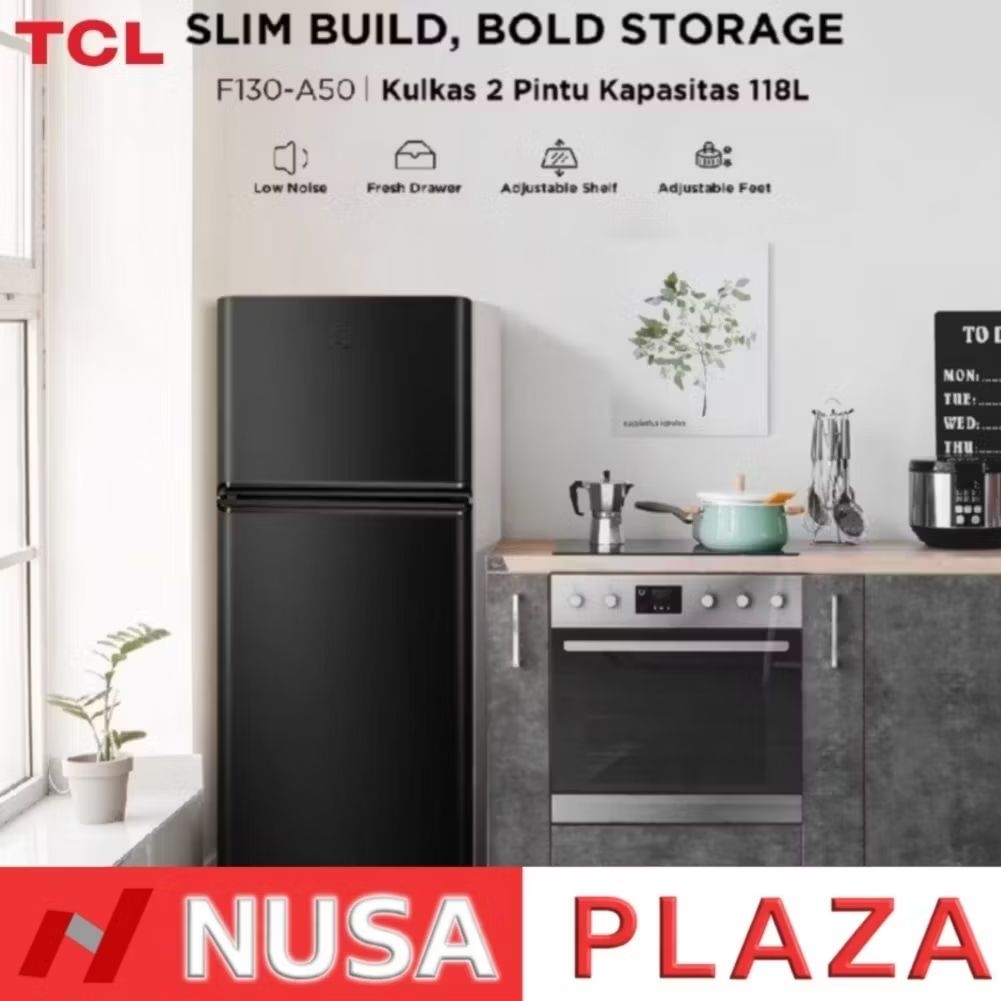 KULKAS TCL 2 Pintu 118 Liter F136-A50 / F130-A50