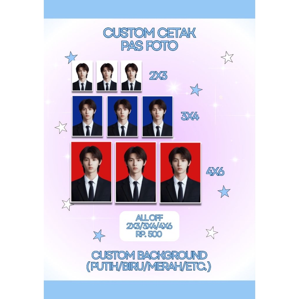 [READY STOCK] CUSTOM CETAK PAS FOTO | HD | 2x3/3x4/4x6 |
