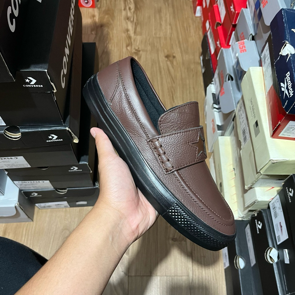 Converse CTAS Loafer Leather Brown Resmi