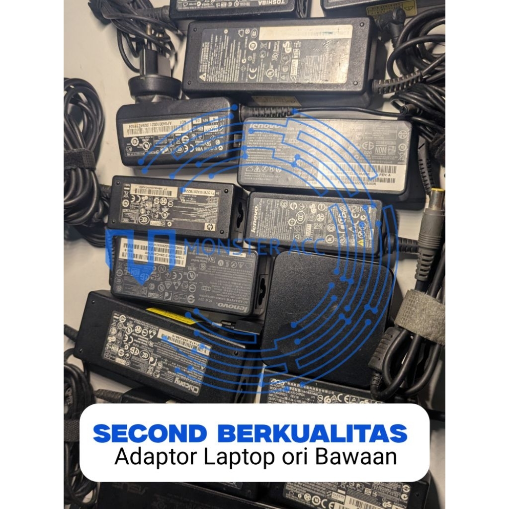 Adaptor Laptop 19V & 20V second normal siap pakai