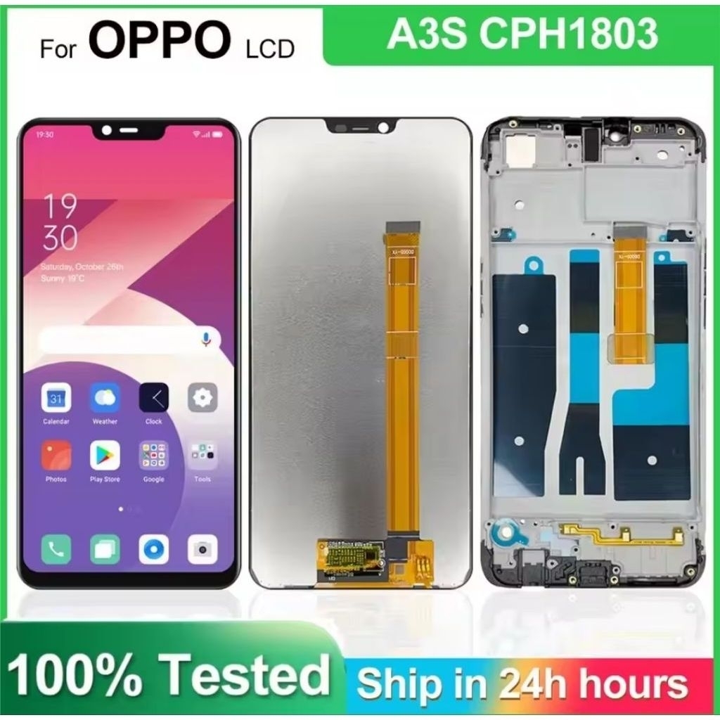LCD OPPO A3S CPH 1803 DAN A3S 1853 LCD PLUS FRAME FULSET SUDAH DI TES TAMBAHAN KARDUS DAN BUBBLE WRA