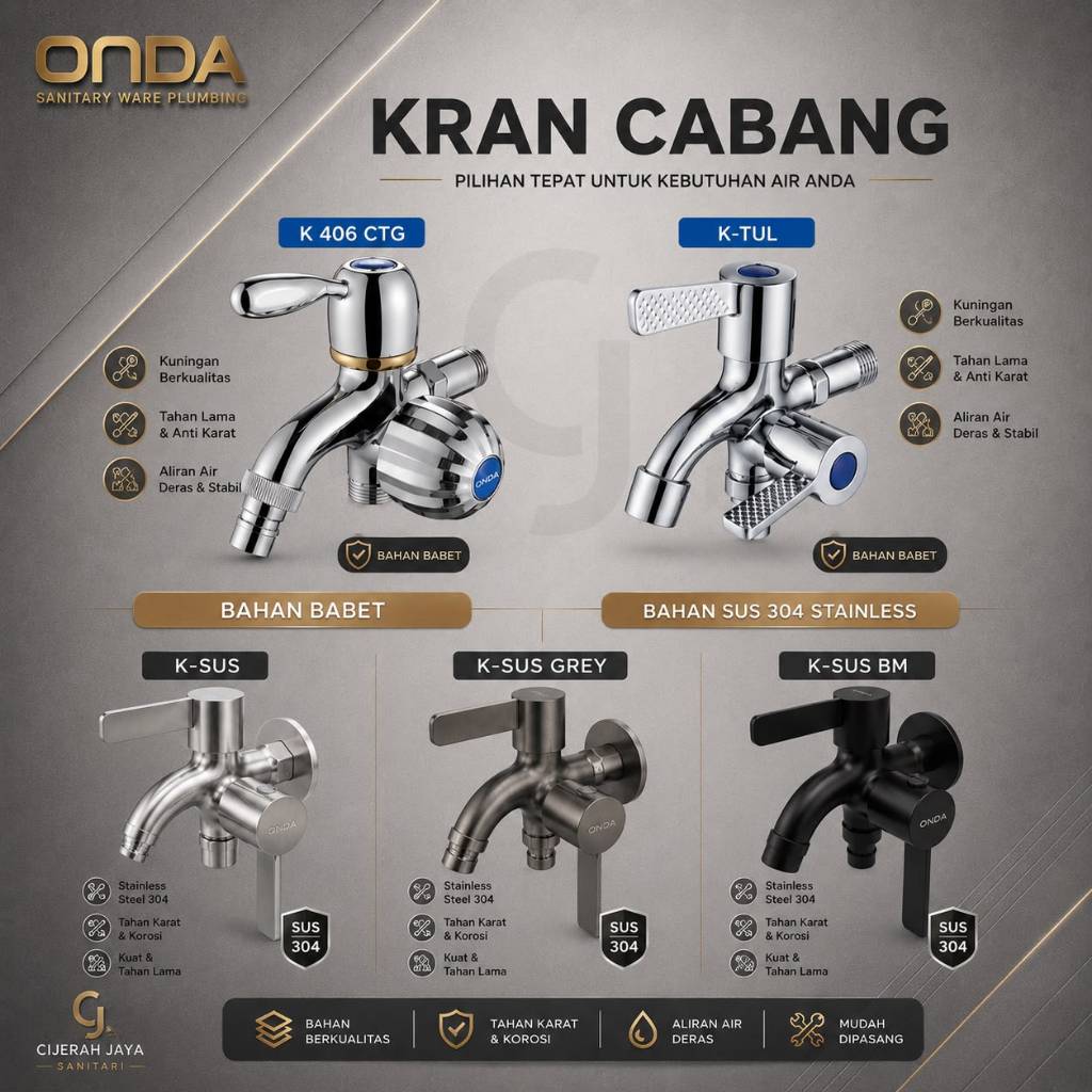 Kran Double Keran Shower ONDA Kran Air Dingin K 406 CTG / Keran Dobel