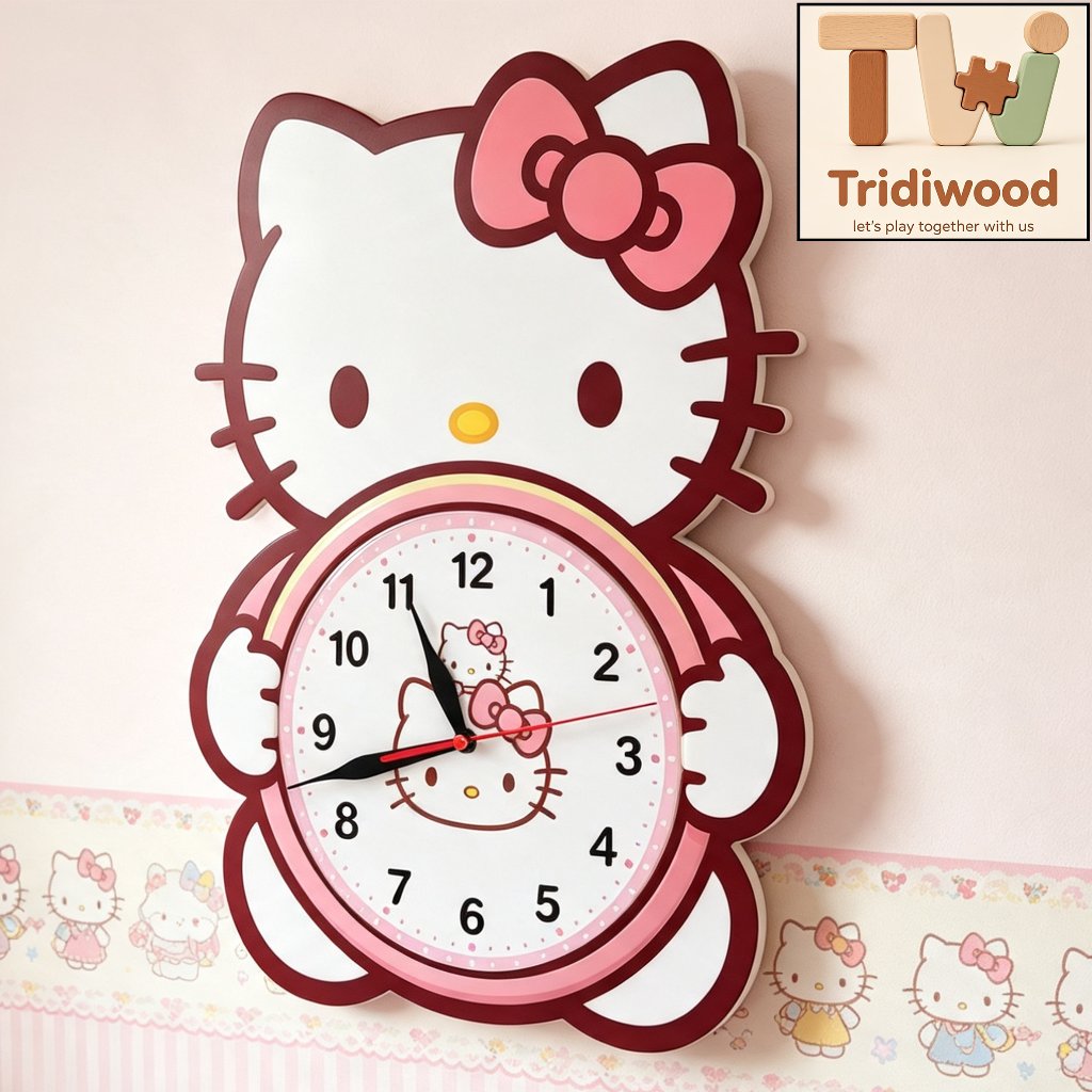 Jam dinding karakter hello kitty