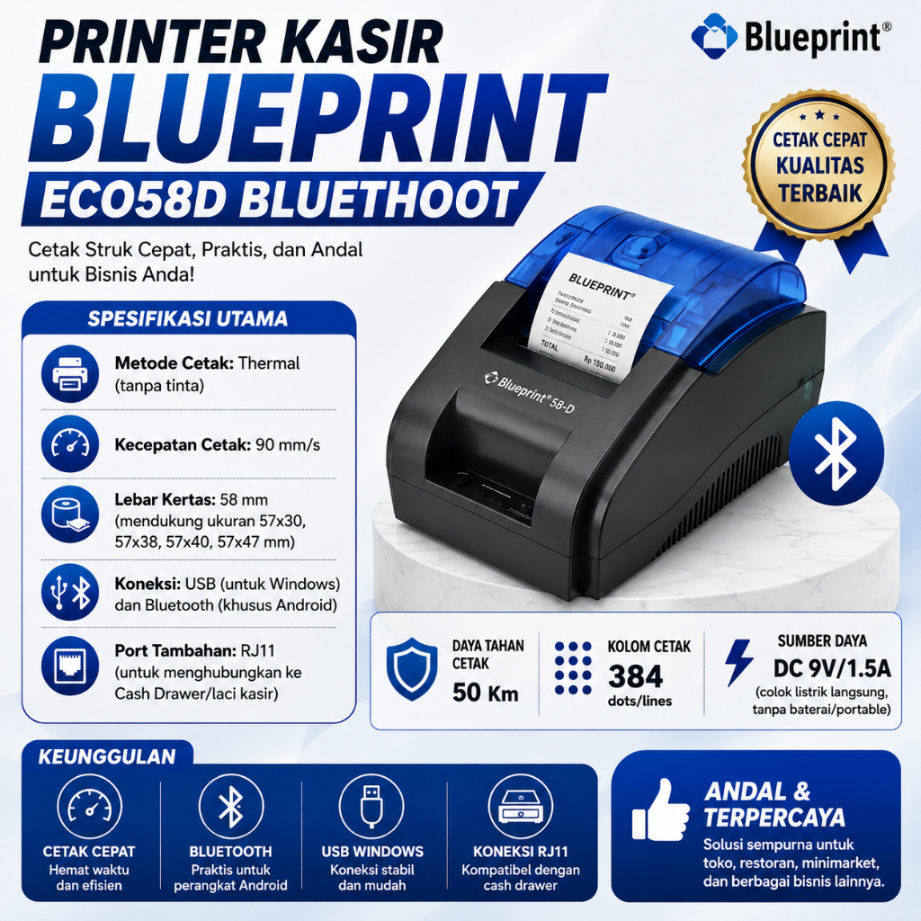 Printer Kasir Blueprint ECO58D Bluetooth
