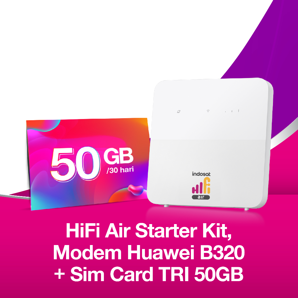Indosat HiFi Air  : Modem Huawei B320 + Sim Card TRI 50GB
