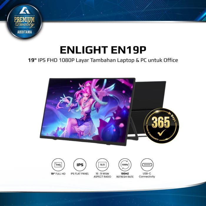 ENLIGHT EN19P 19 inch Portable FHD 1080p 1000Hz 100% sRGB USB-C mini-HDMI Lightweight 820gr