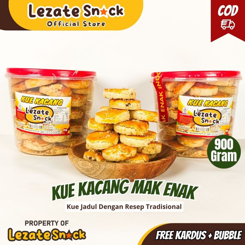 Kue Kacang Mak Enak Toples 900GR Roti Kacang Premium Murah Renyah / Roti Kacang / Roti Kering /Kue K