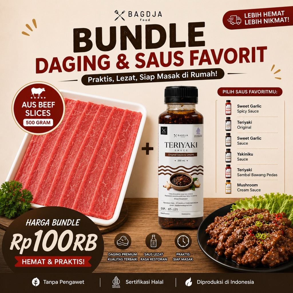 Paket daging slices rendah lemak dan saus - Bundling AUS beef slices low fat with sauce - Paket dagi