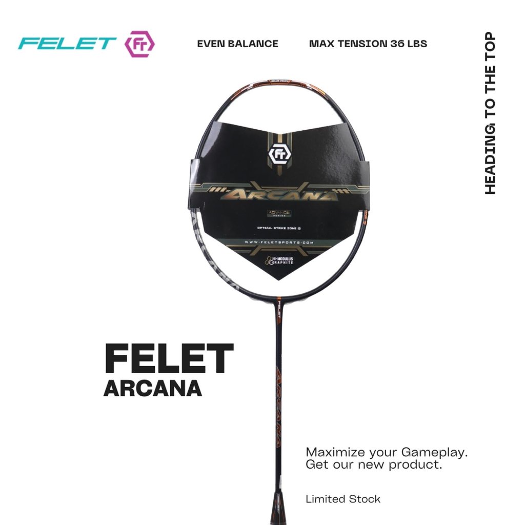BADMINTON FELET ARCANA FREE SENAR - GRIP BEST SELLER ORIGINAL RACKET BULUTANGKIS FELET