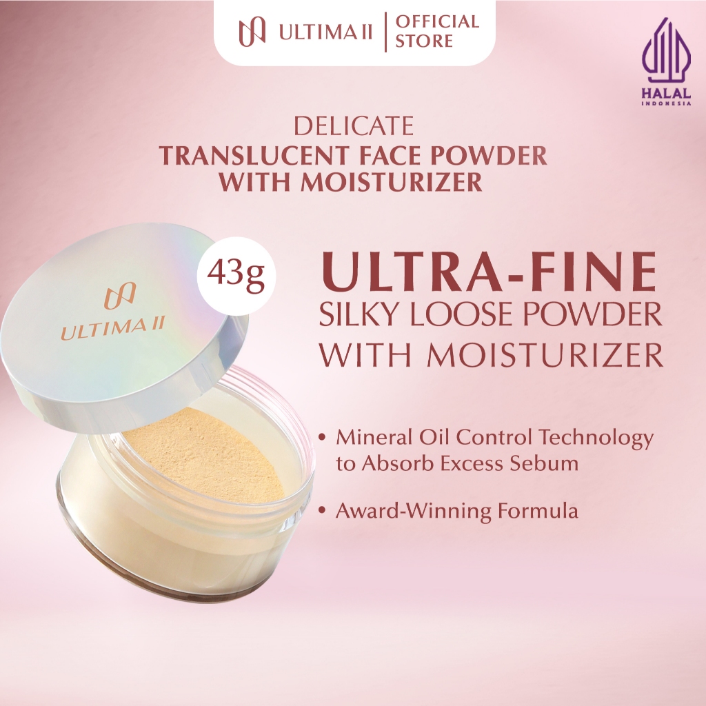 ULTIMA II Delicate Translucent Face Powder With Moisturizer 43 gr - Bedak Tabur Halus & Hasil Natura