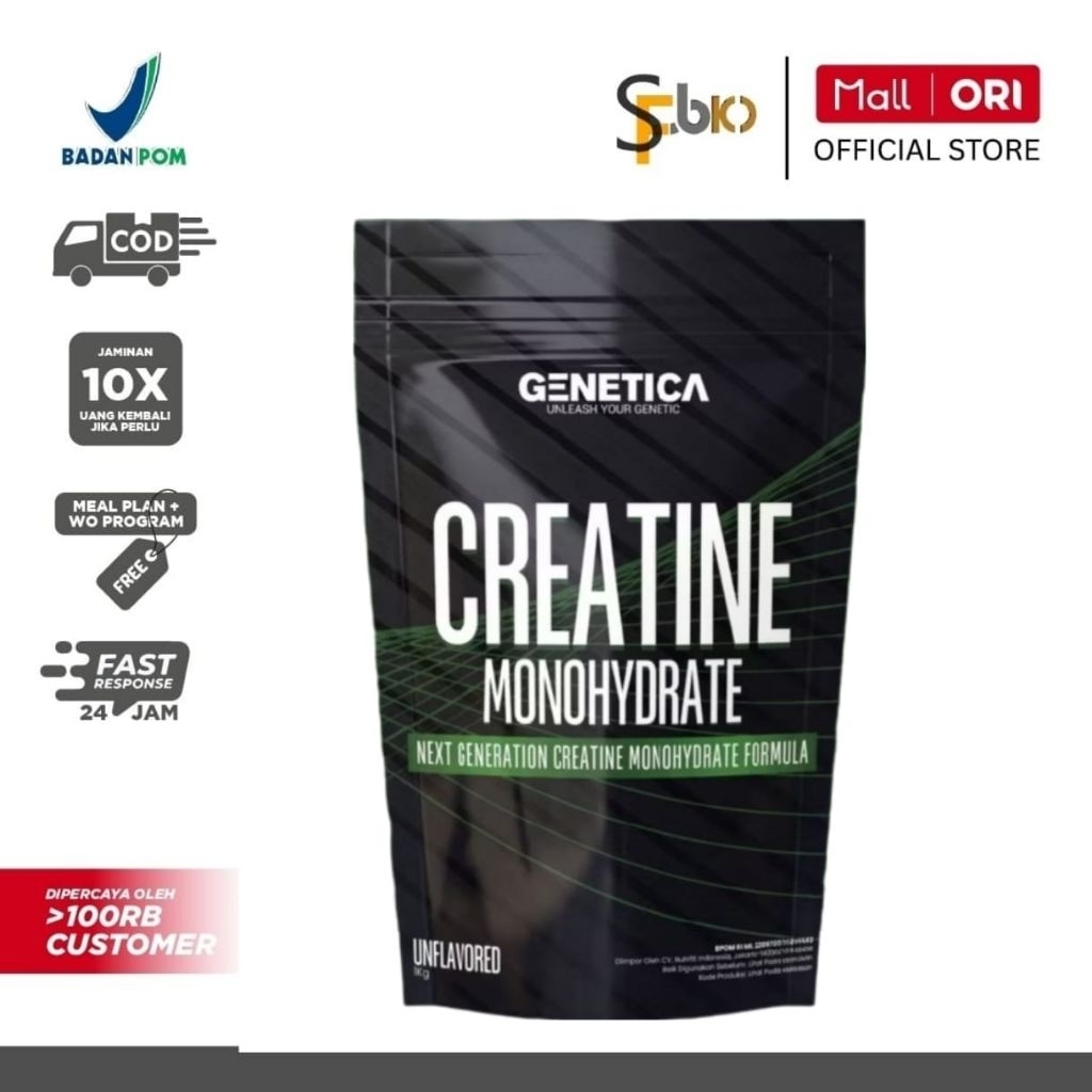 Genetica Creatine Monohydrate 1 Kg - Creatine 1000 Gram