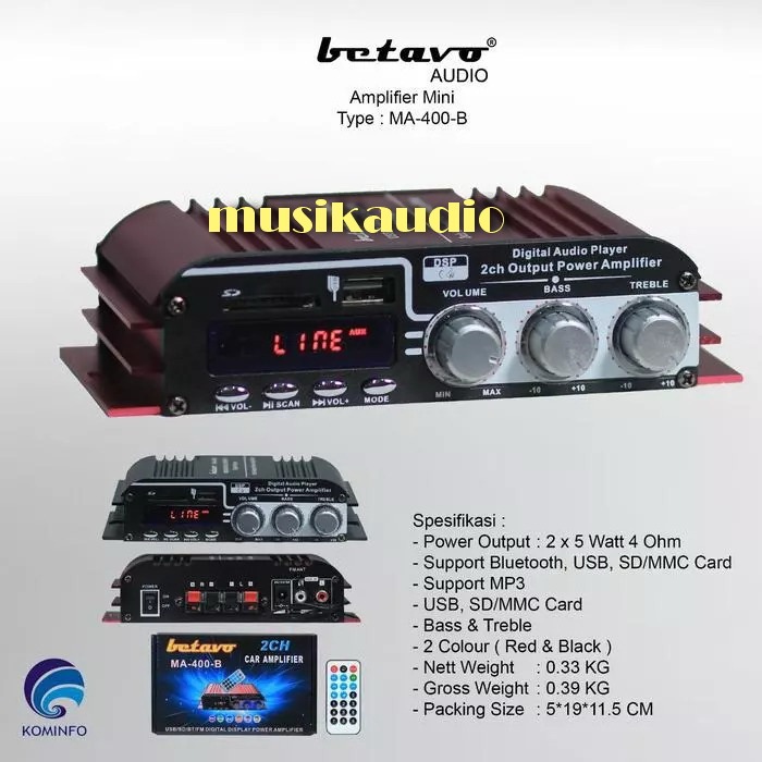 Mini Amplifier Betavo MA 400 B / Amplifier Mini Betavo MA400B / Ampli DC Betavo MA-400-B Amply Mobil