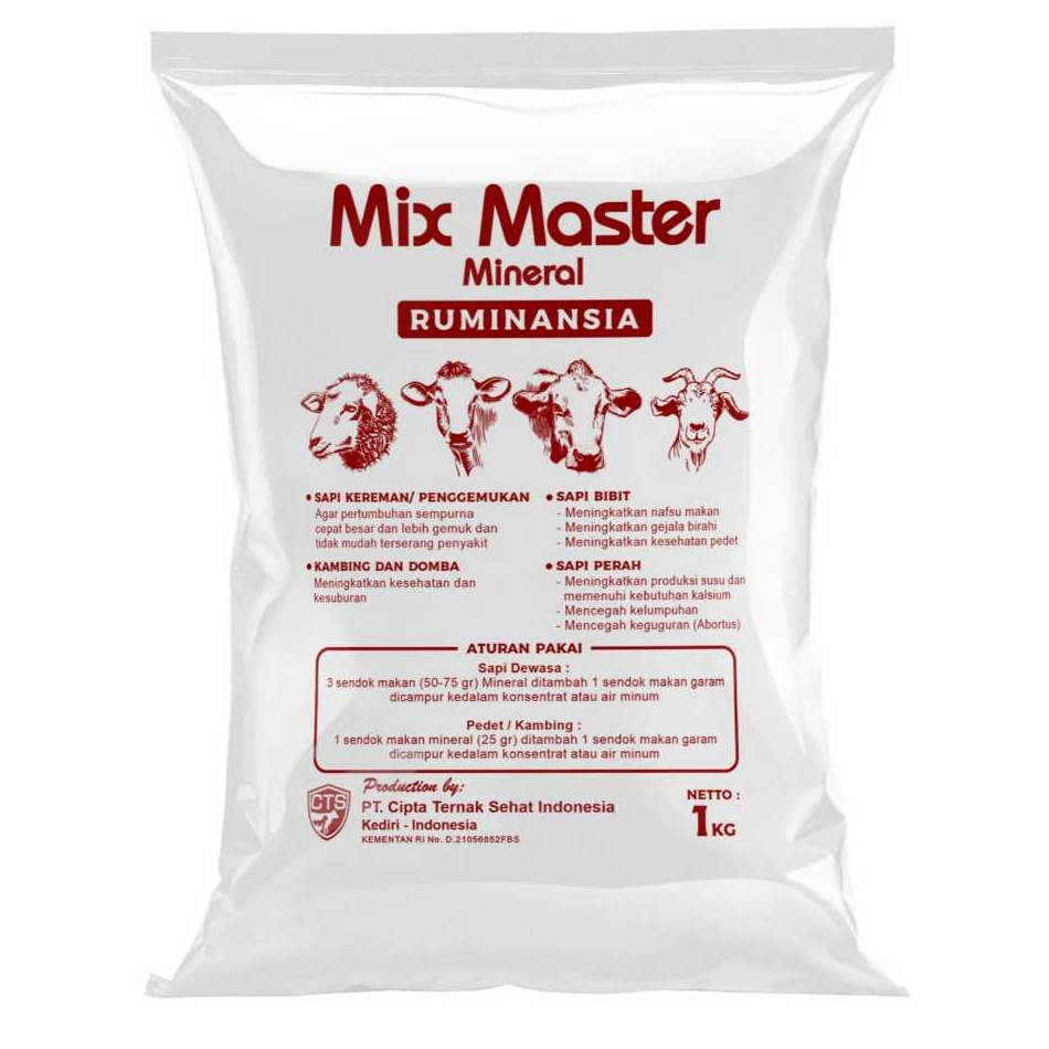 Mineral Sapi dan Kambing  Cepat Gemuk Lahap Makan MixMaster Mineral Ruminasia Kambing Domba dan Sapi