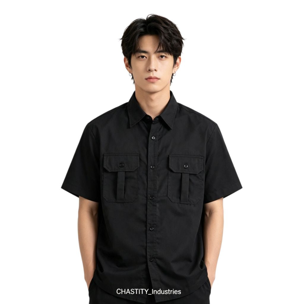 CHASTITY Workshirt Pria Kemeja Workshirt Pria Lengan Pendek Bahan American Drill Nyaman dan Tidak Mu