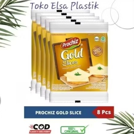Keju Cheddar Lembaran Prochiz Gold Slices - 2 Lembar, Praktis untuk Cemilan dan Makanan Ringan