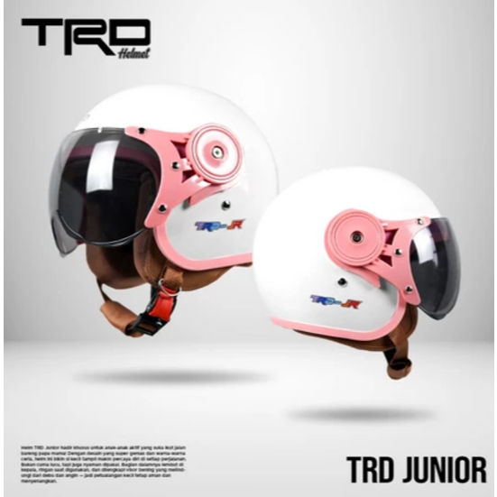 Helm Anak TRD BIP PLAST Lunar Kids Polos Helm Anak Retro Pilot Karakter Kaca Pilot SNI