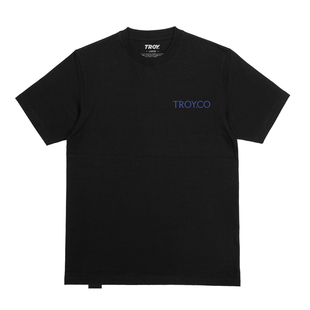 Troy Company T-Shirt Black Illusion - Kaos Pria Lengan Pendek Hitam MTD 3667