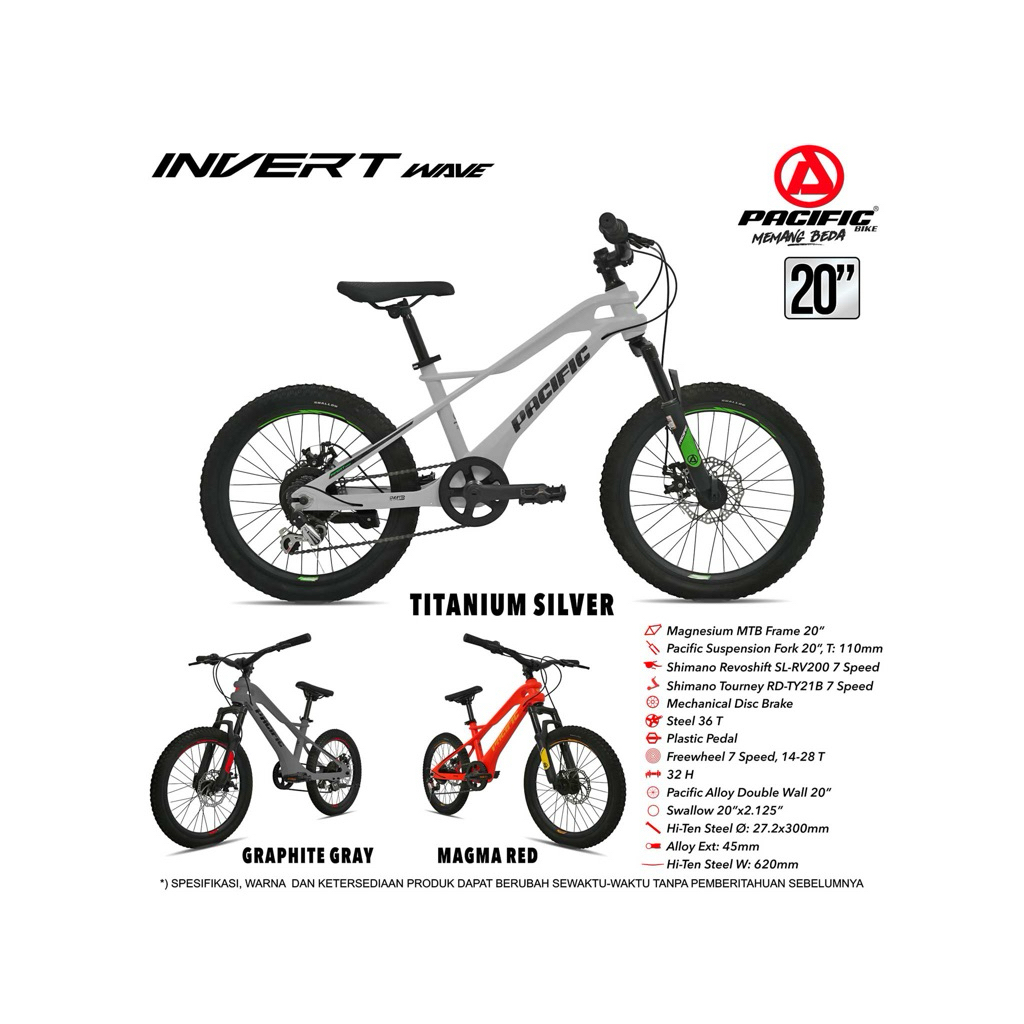 sepeda mtb 20inch pacific invert wave