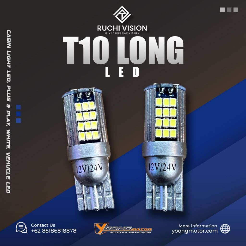 BOHLAM LED T10 LAMPU KOTA SENJA PLAT RUCHI VISION