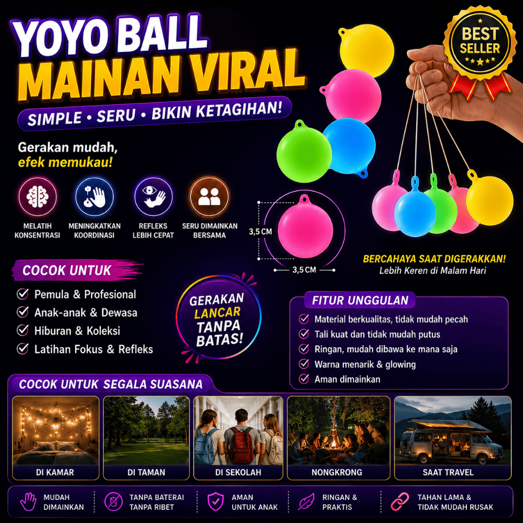Mainan LED Viral Latto Latto Lampu Untuk Anak - Anak Dewasa / Mainan Viral Tek Tek Lato Lato LED / M