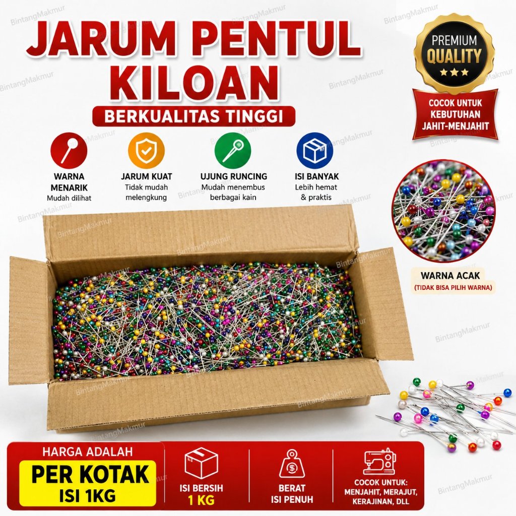 Jarum Pentul Jarum Mote Kiloan Anti Karat 1 Kg Kotak