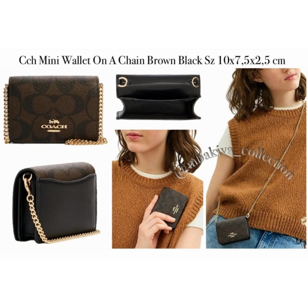 CO Mini Wallet On A Chain Brown Black