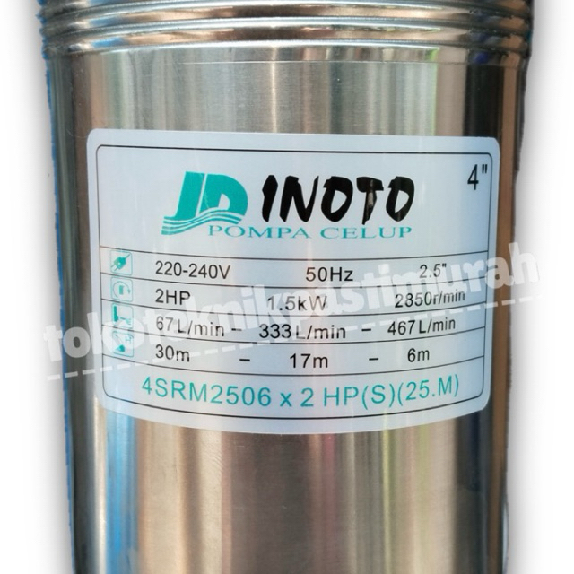 Pompa Sibel Inoto 4in 2hp 2 hp 4” 4dim Pompa Sawah Submersibel Pompa Celup SRM 1010 1606 2006 + Cont