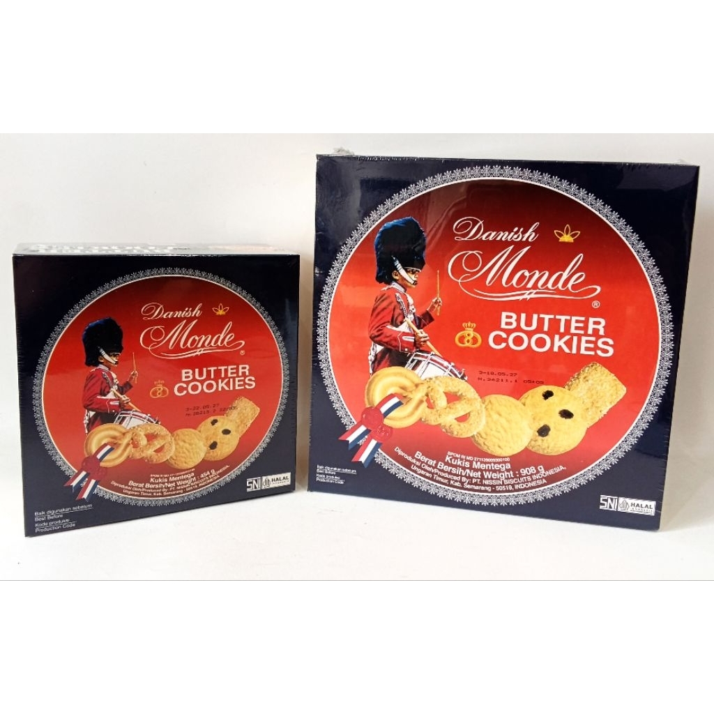 Exp MEI 2027 - Danish Monde Butter Cookies – Kukis Mentega Klasik Premium Besar/Kecil (454g/908g) Mo