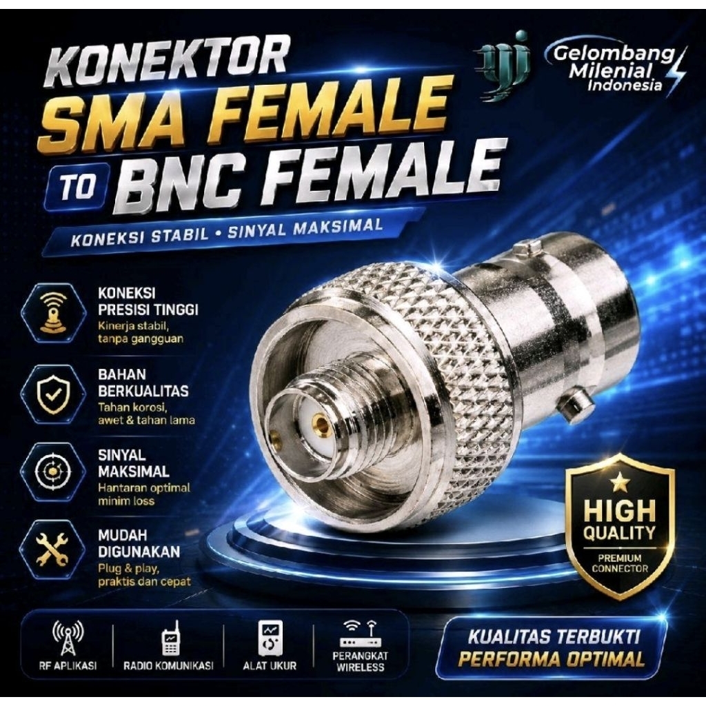 KONEKTOR SMA FEMALE TO BNC FEMALE