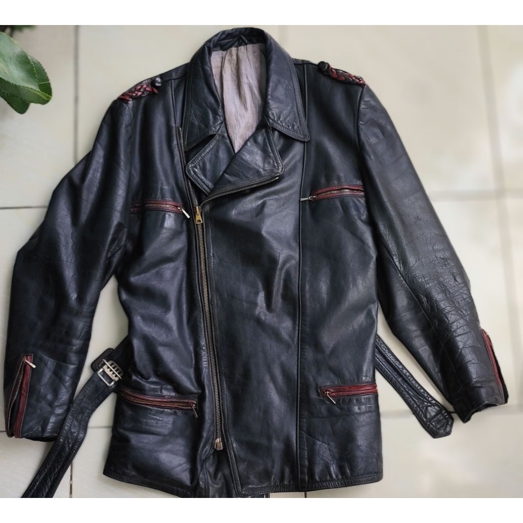Haelson Gutoz Horsehide 1940 German Military Motorcycle Leather Jacket Made in Germany Ld 105-108
