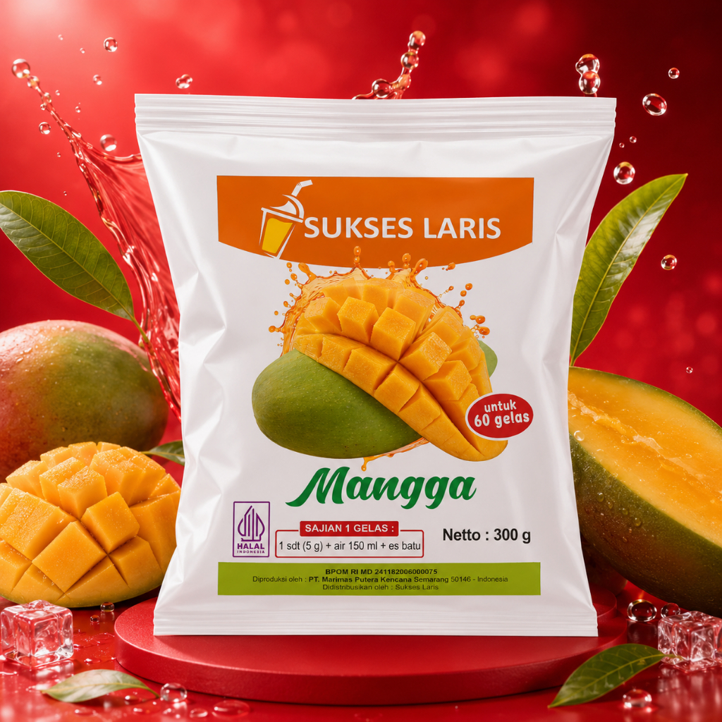 Bubuk Minuman Rasa Kemasan 300 Gram | Bubuk Minuman Rasa Mangga | Serbuk Minuman Buah Buahan
