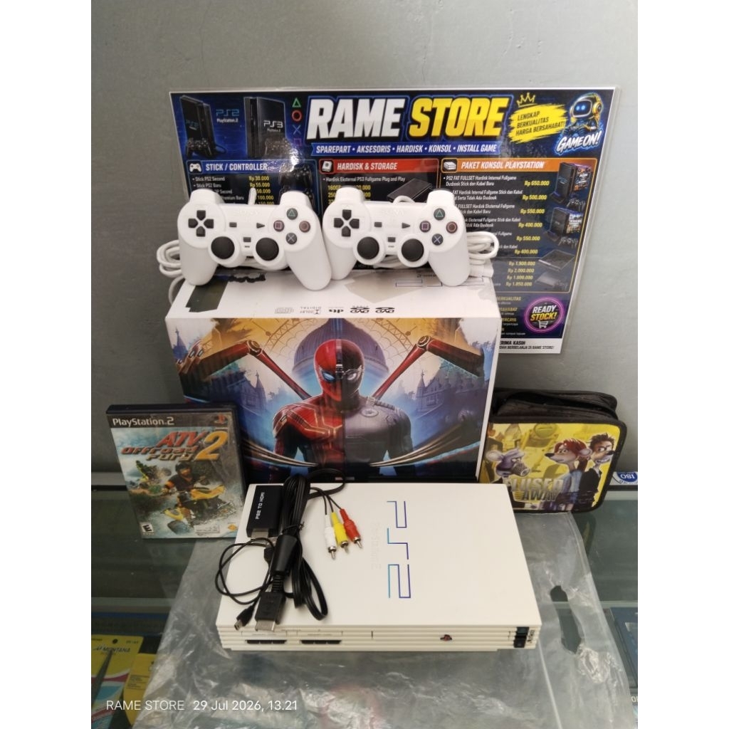PS2 FAT SERI 5 MATRIX LIMITED EDITION WARNA PUTIH MULTIFUNGSI (UNIT LIKE NEW)