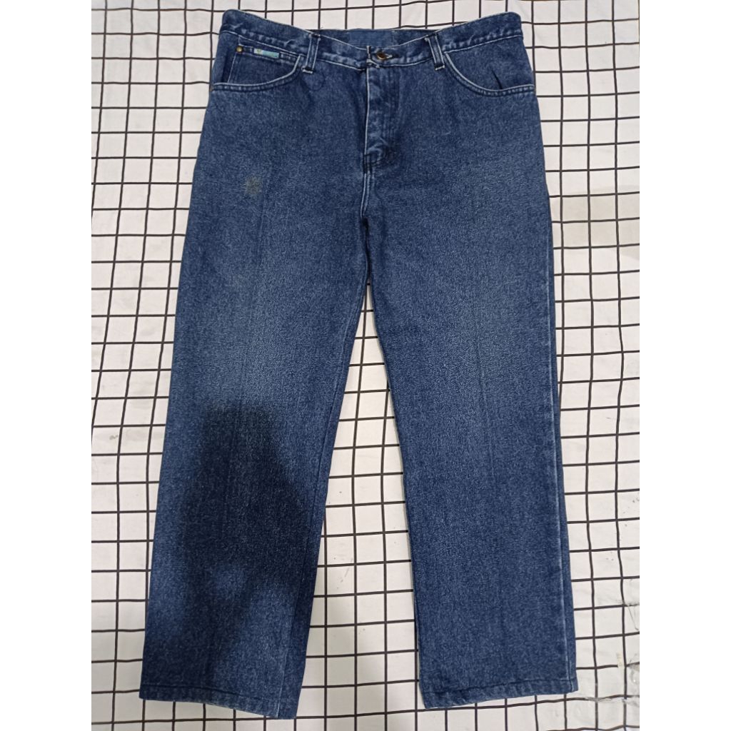 Celana panjang jeans pria biru tua merk Linson