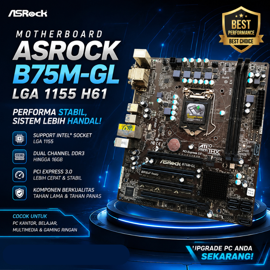 MOBO Mainboard Motherboard ASRock B75M-GL LGA 1155 H61 B75 H77 Z68 Z77 support i5-3570K i7-3770K
