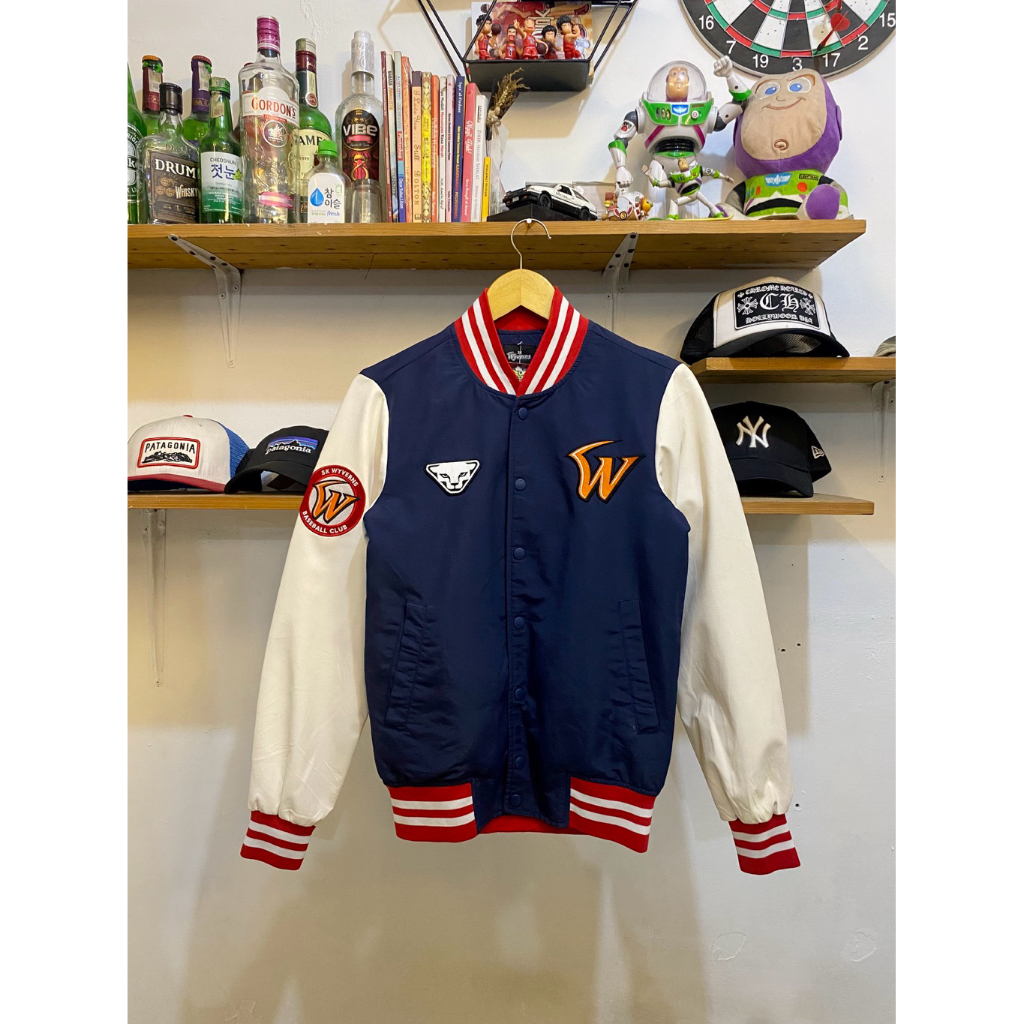 Jacket Varsity Leather Baseball SK Wy*verns Second/Bekas Original